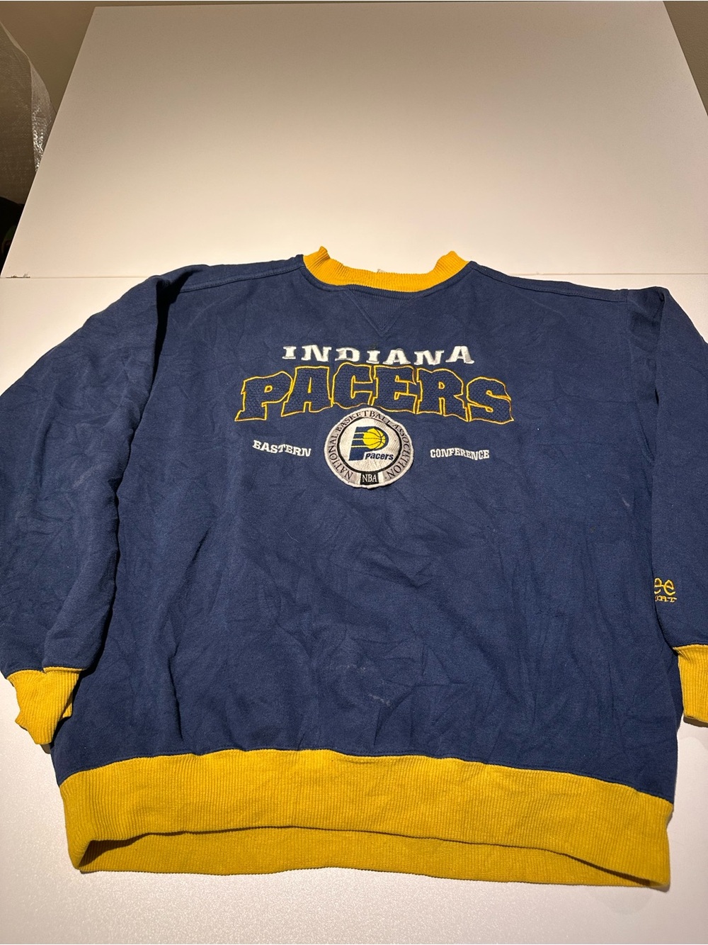 Lee Navy and Yellow Indiana Pacers Crewneck Sweatshirt